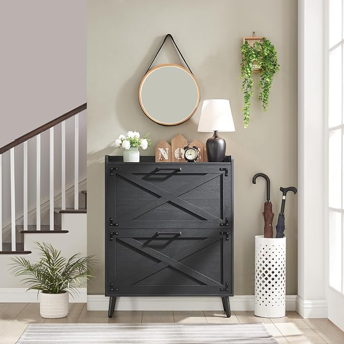 Barnyatoh Shoe Storage Cabinet, Farmhouse Shoe Organizer - Image 8