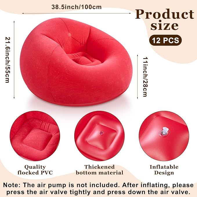 Realspring Inflatable Bean Bag Chairs Outdoor Blow up Camping Chairs Inflatable - Image 3