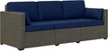 Outsunny Patio Couch PE Wicker Deep Seating Outdoor Sofa by Outsunny