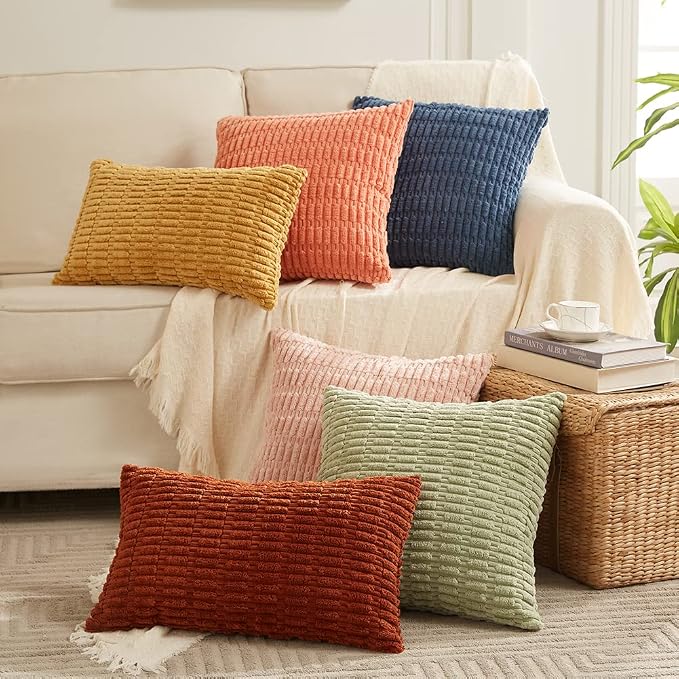 Fancy Homi 4 Packs Navy Blue Decorative Throw Pillow Covers 16x16 Inch - Image 7
