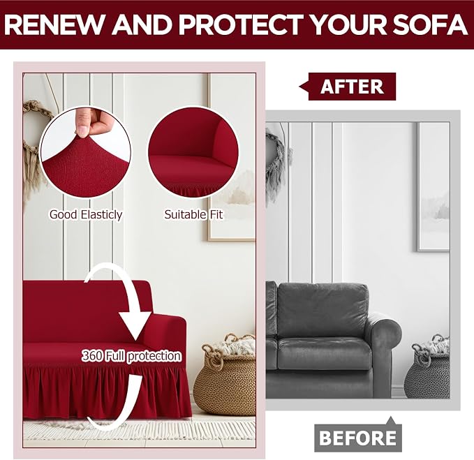 Fanfanwin 3 Pcs Sofa Slipcover Set - Image 4