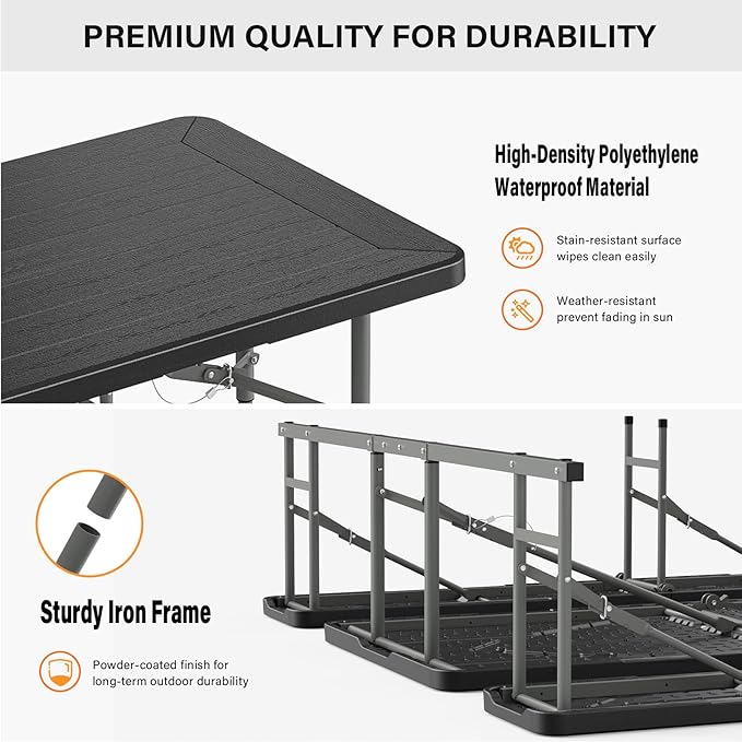VINGLI Folding Picnic Table and Bench Set - Image 2