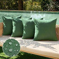 MIULEE Pack of 4 Decorative Solid Waterproof Throw Pillow Covers Linen Garden by MIULEE