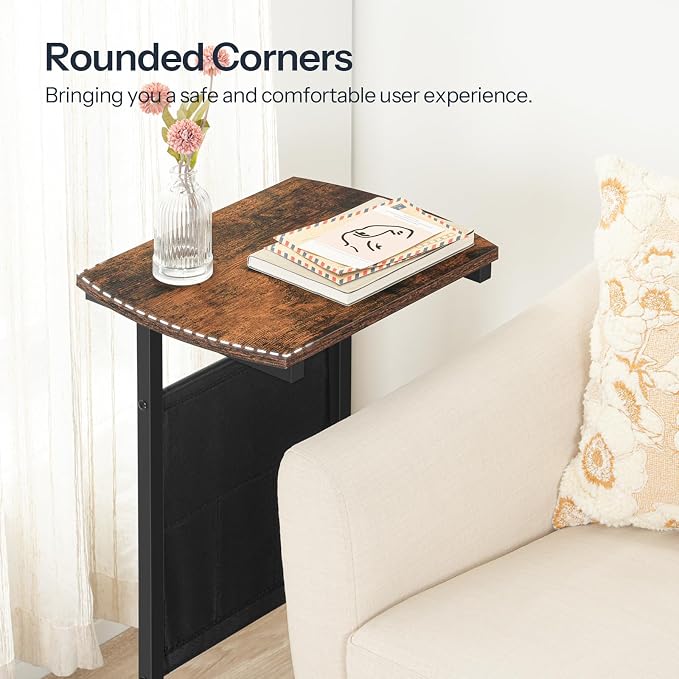 HOOBRO C Shaped End Table, 28.3" Side Table - Image 8