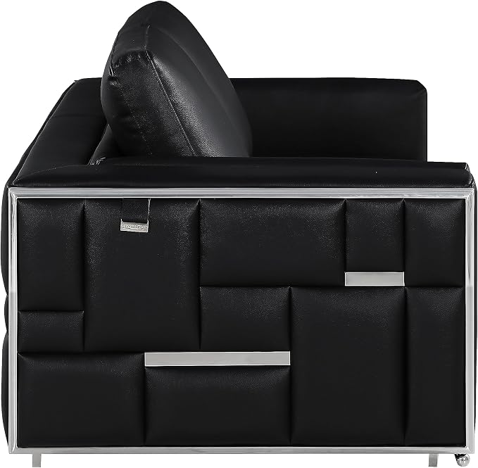 Blackjack Furniture Catania Modern Top Grain Italian Leather Sofa Set - Image 3