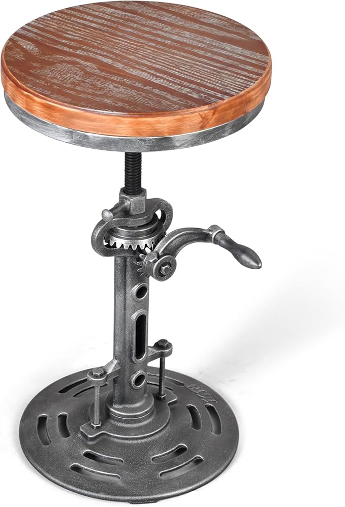 LOKKHAN American Antique Steampunk Deco Vintage Industrial Bar Cafe Stool - Image 5