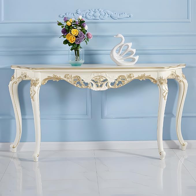 Vintage French Console Table, Wood Entryway Table - Image 2