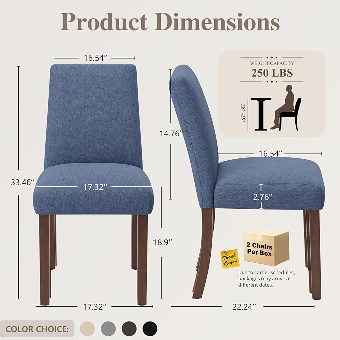 Dining Chairs Set of 6, Modern Dining Room Chairs - Image 2