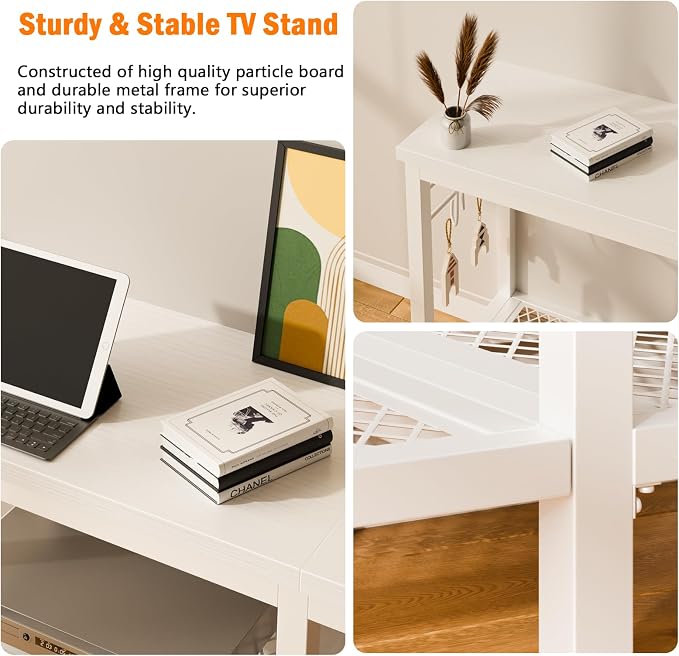 Furologee TV Stand for TVs up to 55 Inch, Entertainment Center - Image 4