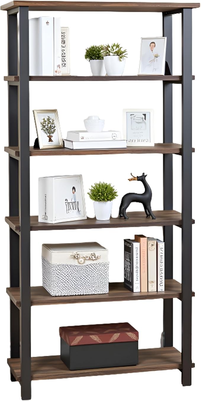 Alaterre Furniture Pomona Living Room 6-Tier Solid Wood Bookcase by AlaterreFurniture