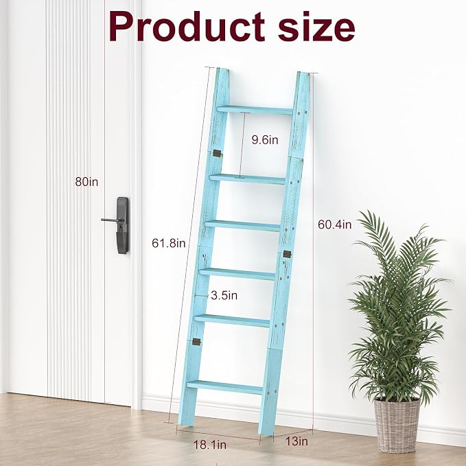 Honest Blanket Ladders for The Living Room, 6-Tier Blanket Holder, Wall-Leaning - Image 3