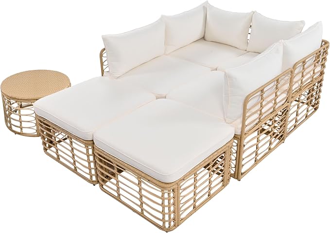 7 Pieces Outdoor Patio Furniture Sectional Sofa Set - Image 8