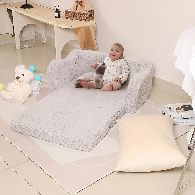 MOMCAYWEX Kids Sofa, 2-in-1 Flip-Out Foam Couch, Soft Play Lounge Chair - Image 8