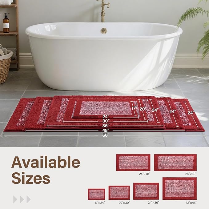 Bathroom Rugs 24x17 Non Slip Washable, Soft Absorbent Quick Dry Mats - Image 6