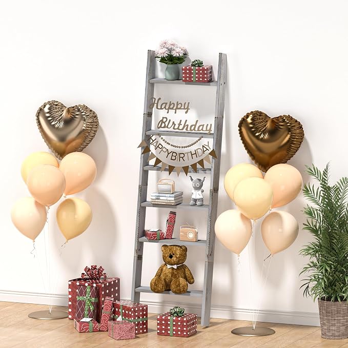 Honest Blanket Ladders for The Living Room, 6-Tier Blanket Holder, Wall-Leaning - Image 9