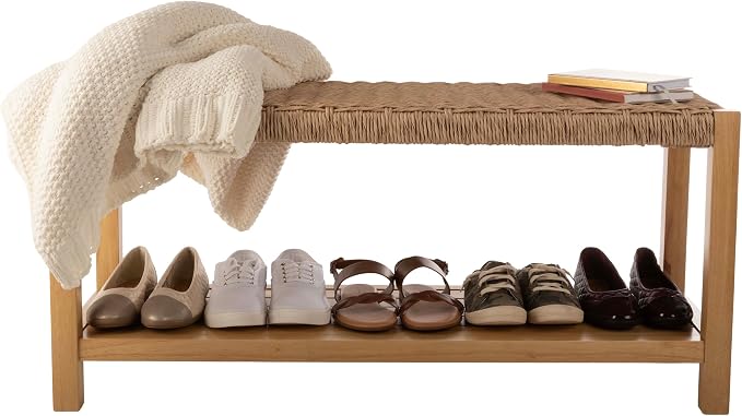 Alaterre Furniture Newport 40 Inch Solid Wood Entryway Bench - Image 8