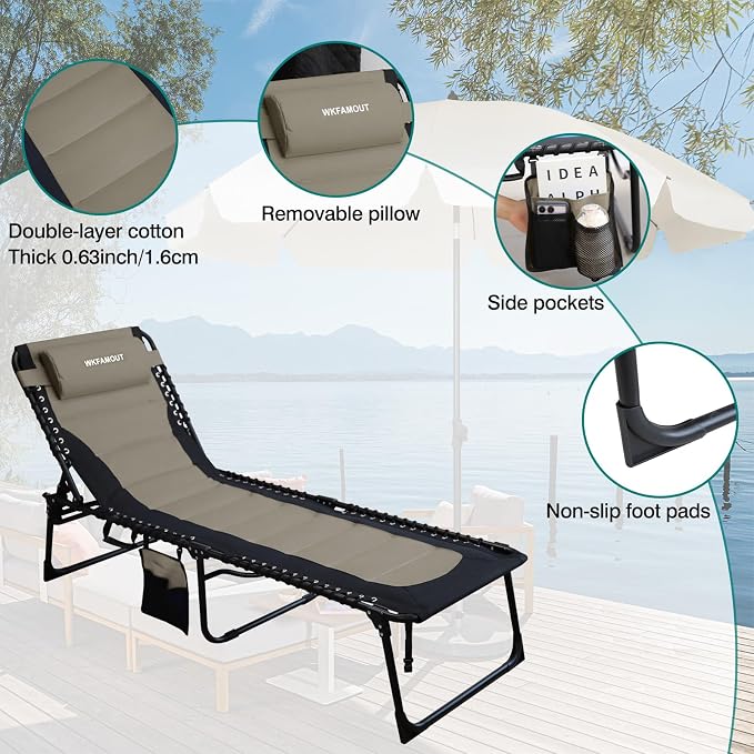Outdoor Folding Lounge Chair Padded - Image 5