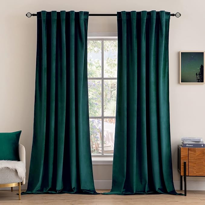 MIULEE Velvet Curtains 2 Panels Luxury Blackout Curtains - Image 8