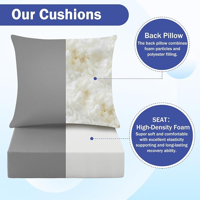 IASEAHK Outdoor Seat Cushion Set, Waterproof & Fade Resistant Patio Chair - Image 4