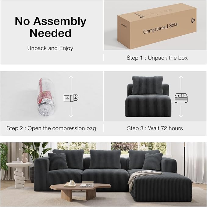 Novilla Modular Sectional Sofa, Modern Cloud Sectional Couch - Image 4