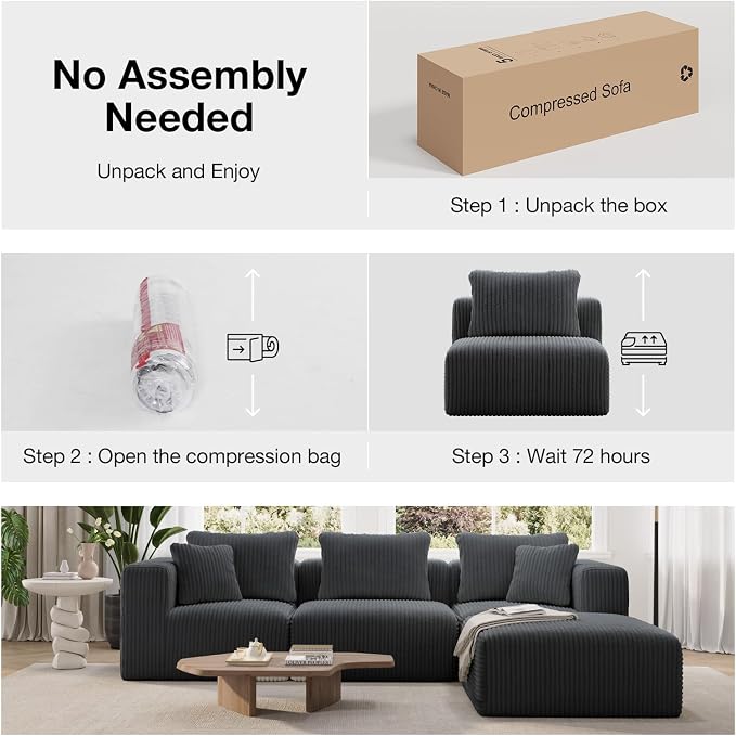 Novilla 141" Modular Sectional Sofa, Modern Cloud Sectional Couch - Image 4
