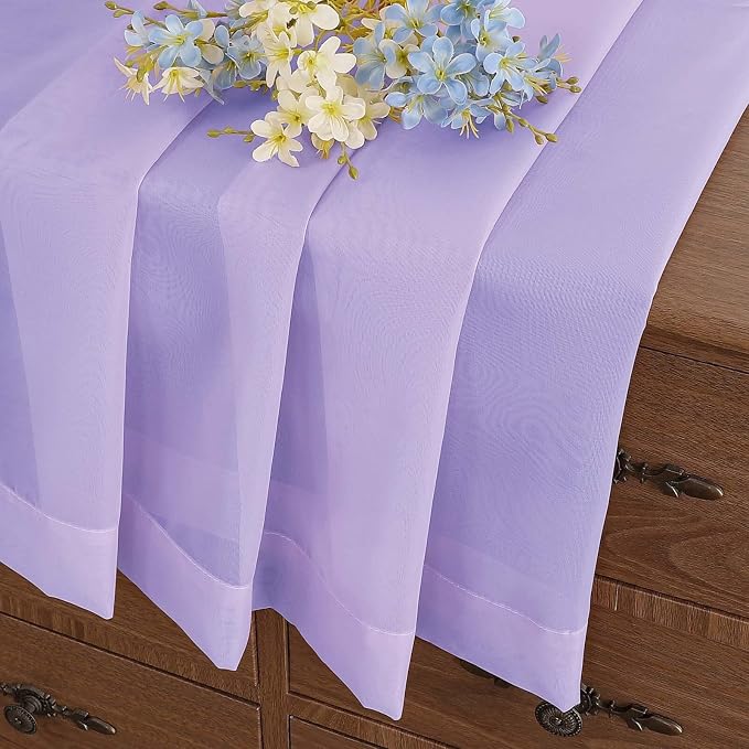 Valances for Windows 14 inch Length 2 Panels, Small Voile Sheer Curtains for - Image 6