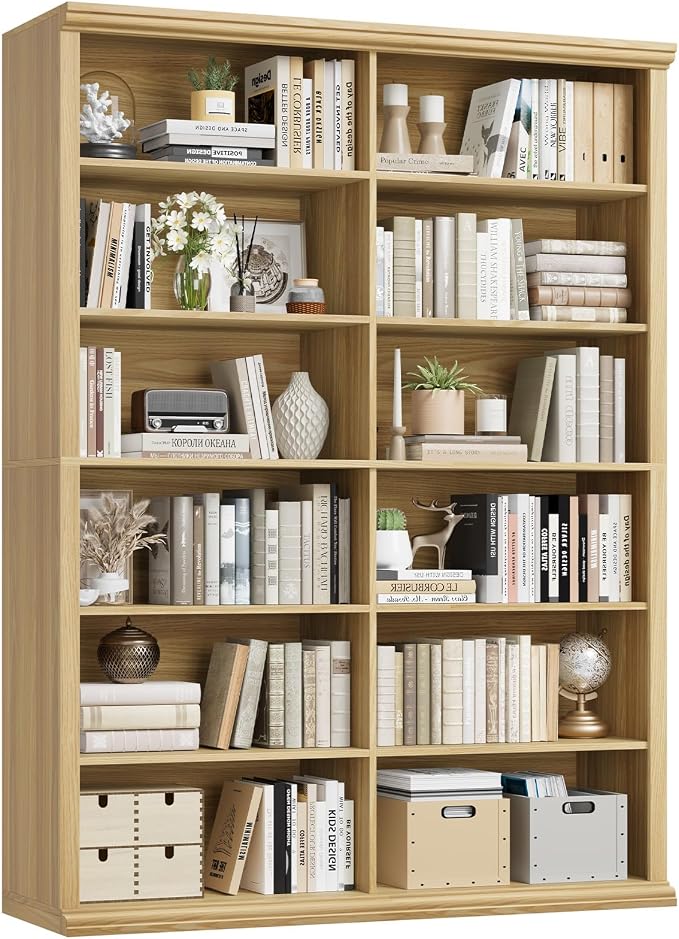Rresyet 71.8" L *47.2“W Wooden Bookcase and Bookshelf – Extra Large Bookshelf - Image 7