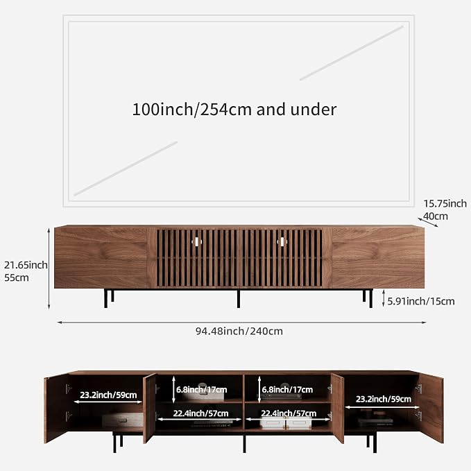 94.48" Mid Century Modern TV Stand - Image 2