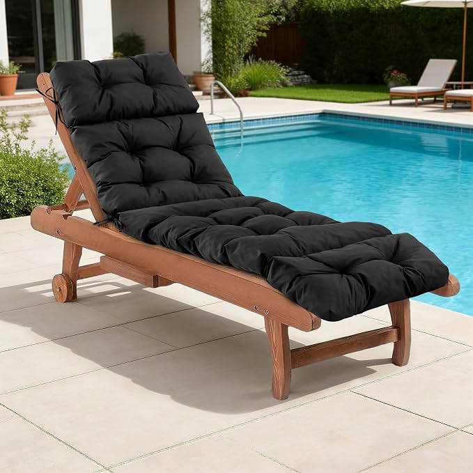 Chaise Lounge Cushions Outdoor, Waterproof & Fade Resistant Patio Lounge Chair by IASEAHK