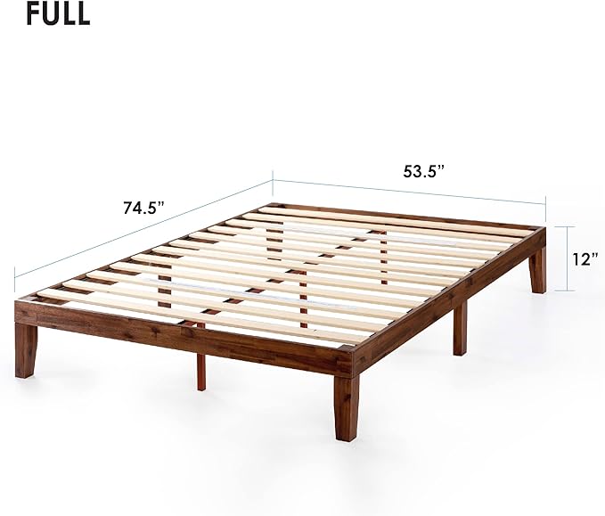 Mellow Naturalista Classic 12-Inch Solid Wood Platform Bed | Wooden Slats - Image 2