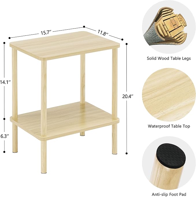 Apicizon 2 Tier End Table, Small Side Table - Image 3
