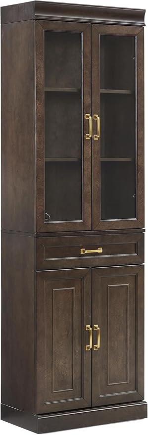 Crosley Furniture Stanton Glass Door Pantry Storage Cabinet by CrosleyFurniture
