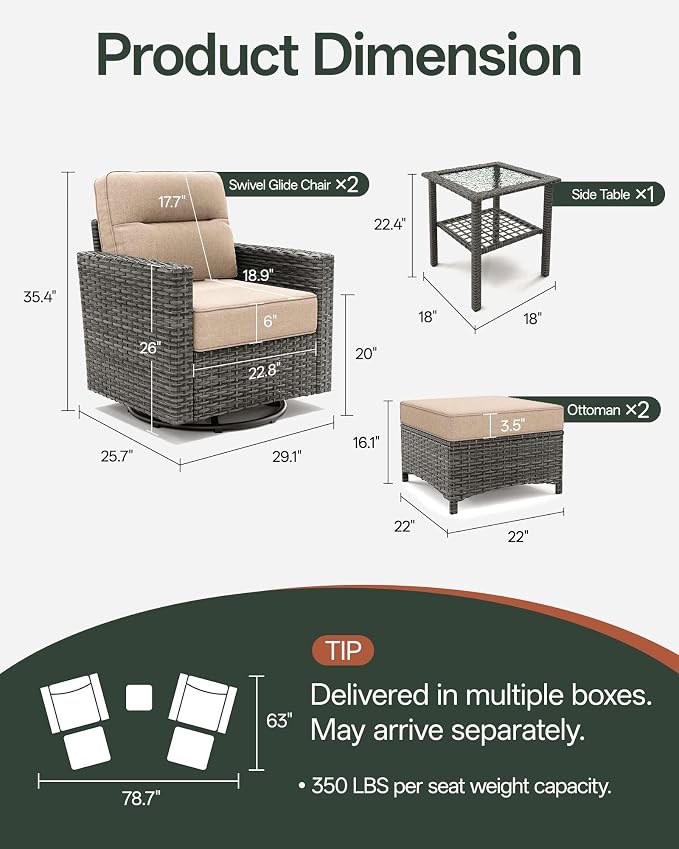 Luxury 5-Piece Patio Furniture Set - Image 9