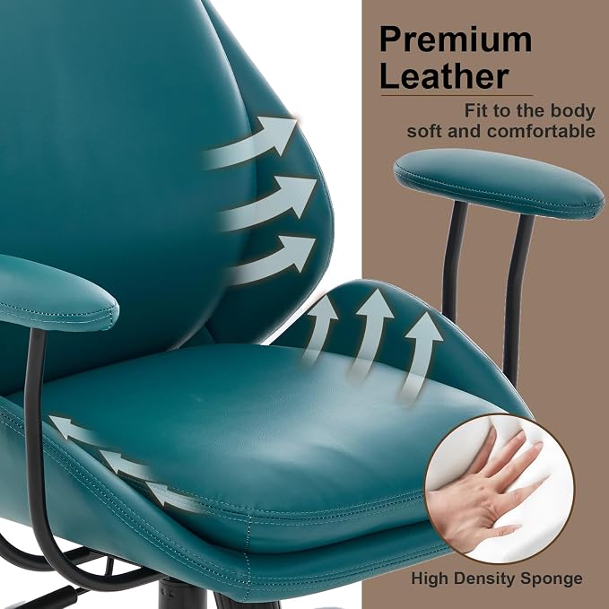 E-Motie Office Chair, Leather Desk Chair - Image 8
