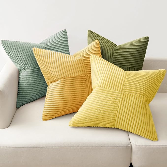 MIULEE Boho Farmhouse Spring Decorative Throw Pillow Covers 20x20 Inch 4 Packs - Image 8