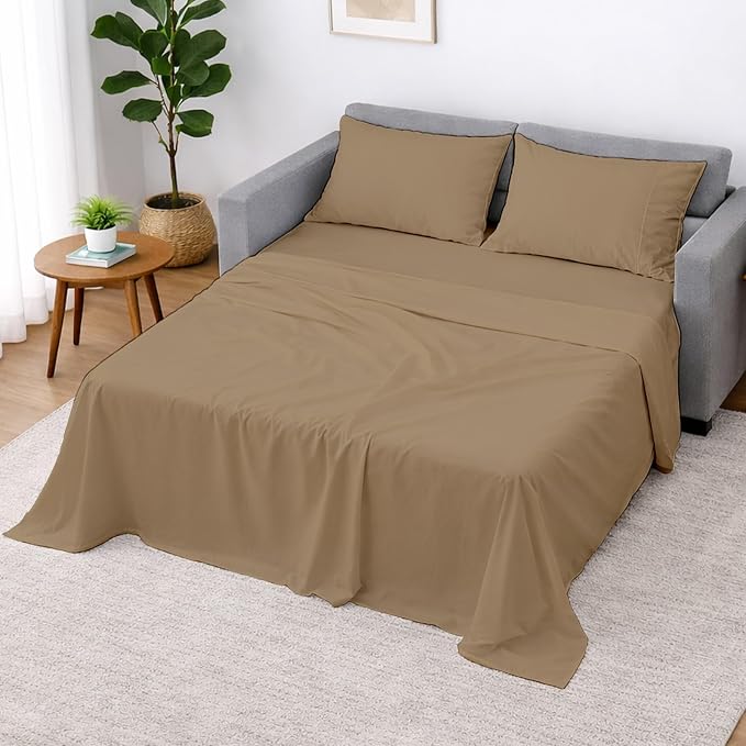 Cottington Lane Sleeper Sofa Sheets Queen Size, 4 Piece Premium Quality 100% by CottingtonLane