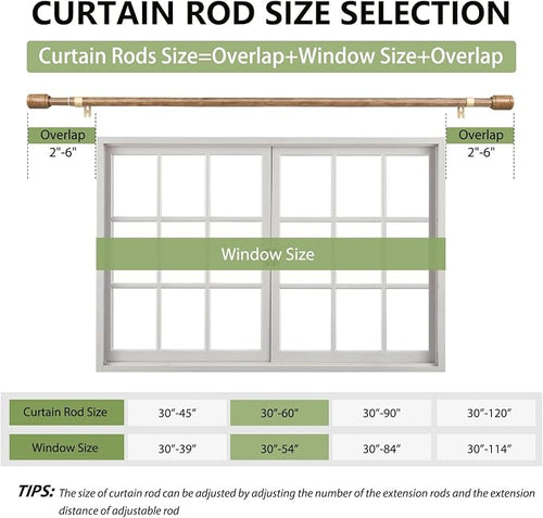 5/8” Diameter Curtain Rods 30-60 Inch, - Image 2