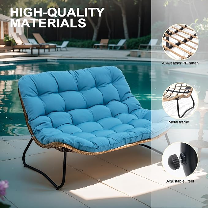 Crestlive Products Outdoor Loveseat 2PCS, Patio Conversation Set, All-Weather - Image 4