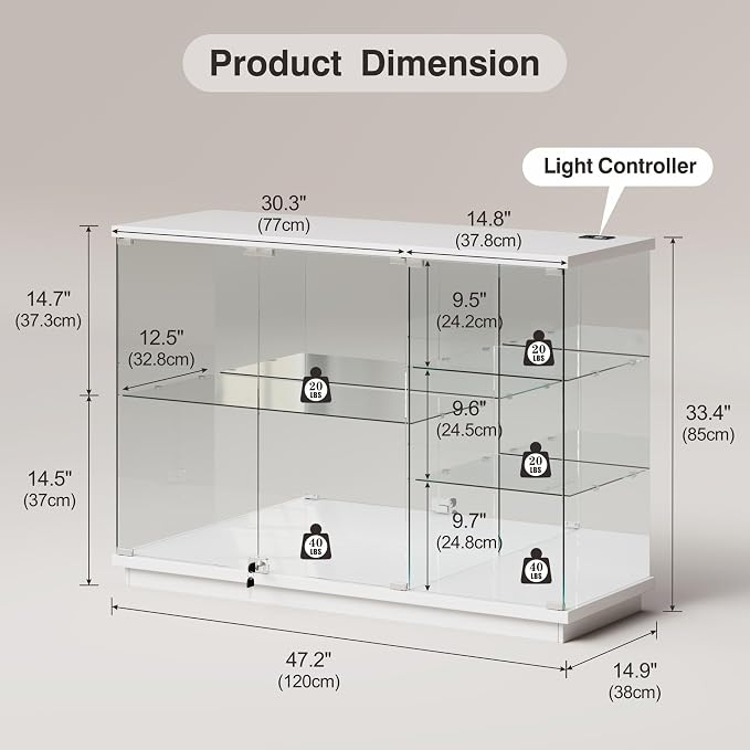 Lvifur RGB Glass Display Cabinet - - Image 2