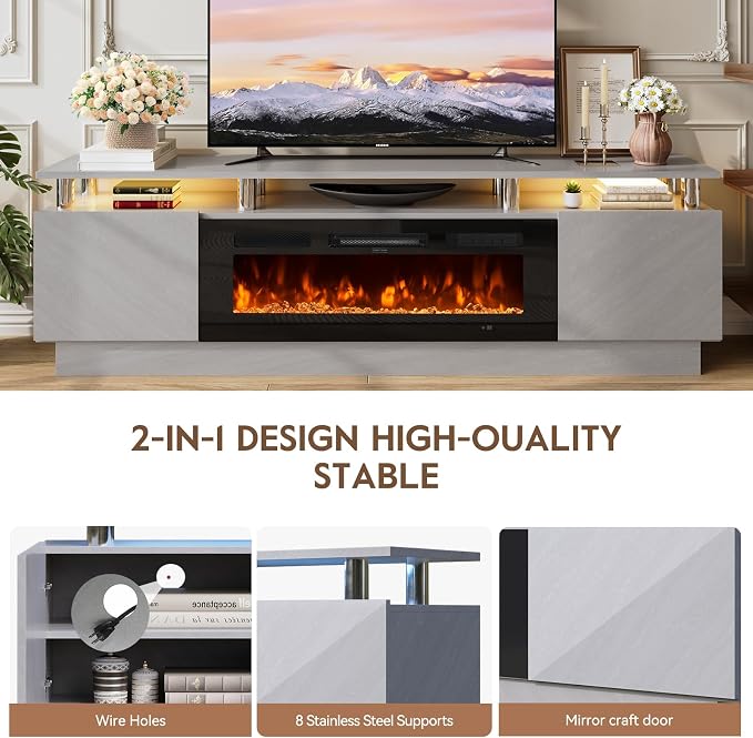 70" TV Stand for Living Room, Entertainment Center - Image 6