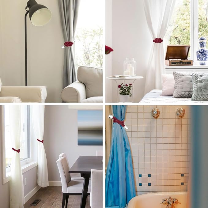 NICEEC 4 Pack Mini Magnetic Curtain Tiebacks Nordic Simple Style Drape Tie - Image 6