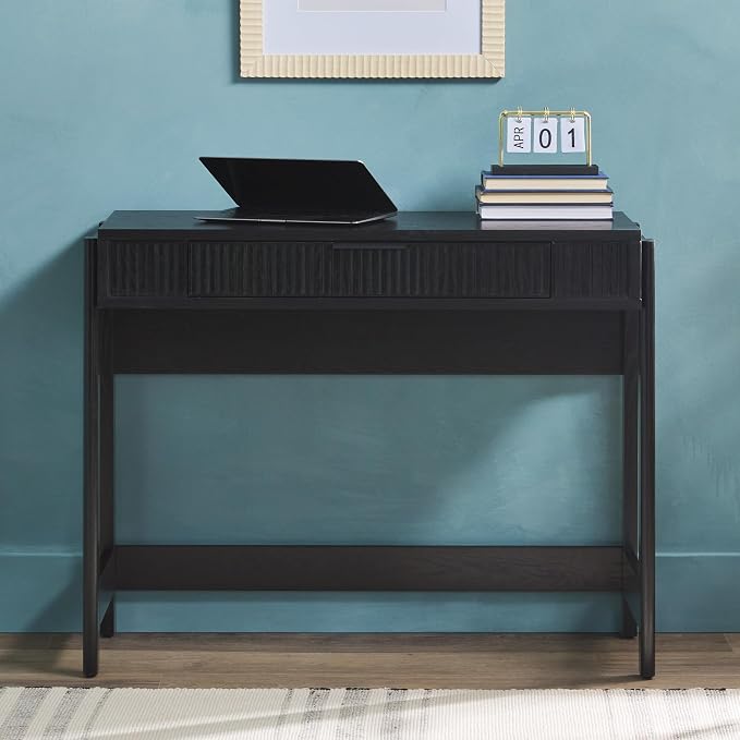 Walker Edison Transitional Style Furniture, Reeded Detail, Lift-Top Desk - Image 4