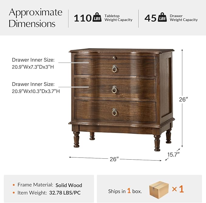 HULALA HOME Solid Wood End Table - Image 2