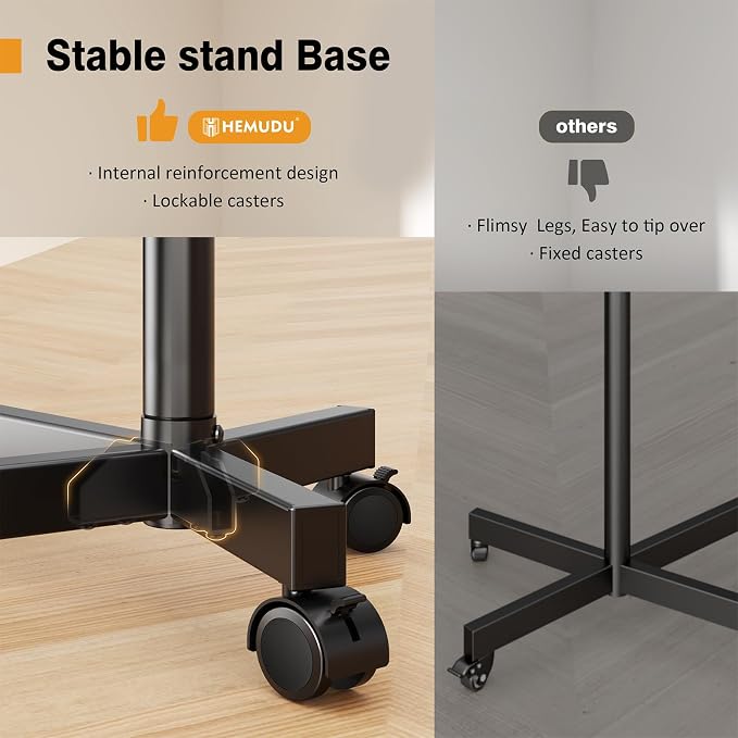 Hemudu Mobile TV Stand for 23-60 Inch LCD LED Flat/Curved Screen TVs, TV Cart - Image 5