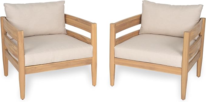 Christopher Knight Home Kory 4-Piece Acacia Wood Patio Furniture Set, Outdoor - Image 4
