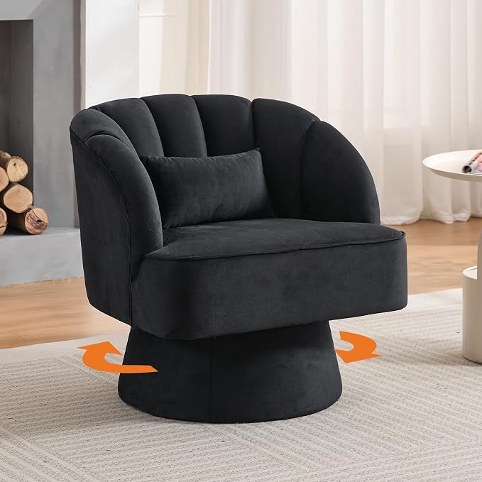 Garvee Ultra-Plush Swivel Accent Chair, 360° Barrel Lounge Chair - Image 8