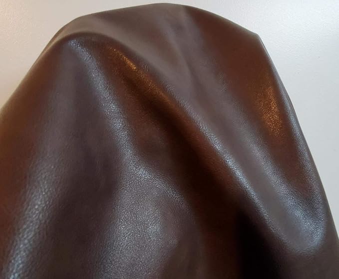 NAT Leathers Dark Brown Soft Faux Leather Fabric Sheet PU Sold by The Yard - Image 4