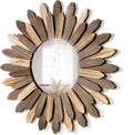 Honiway Boho Wall Decor 21 inch Wall Mirror Rustic Wood Decorative Mirror by Honiway