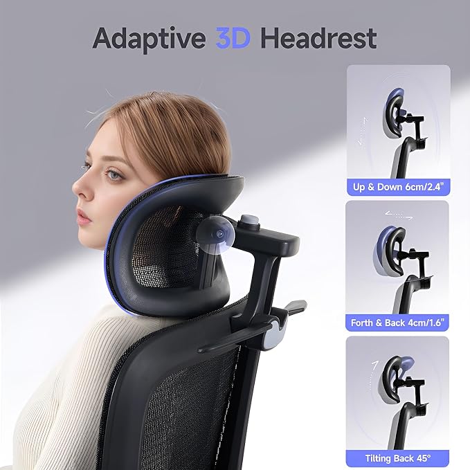 Office Chair with Footrest, Ergonomic Chair with 3D Headrest, Computer Chair - Image 5