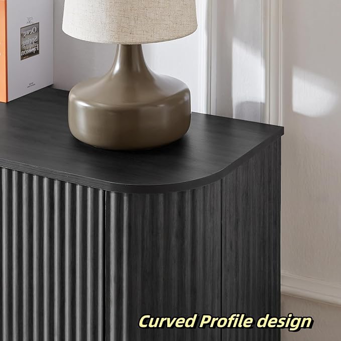 64'' Fluted TV Stand for TVs up to 75'', Modern Long Media Console - Image 7